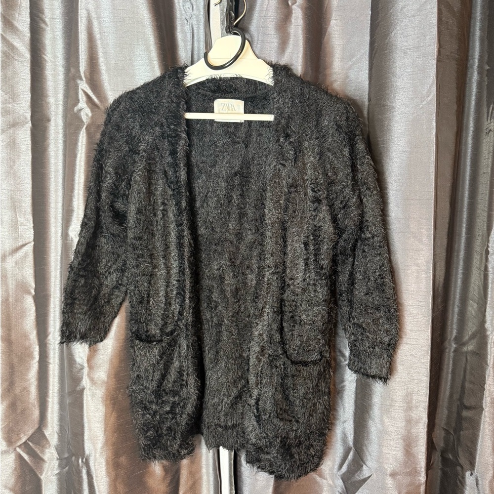 Zara Black Fuzzy Cardigan